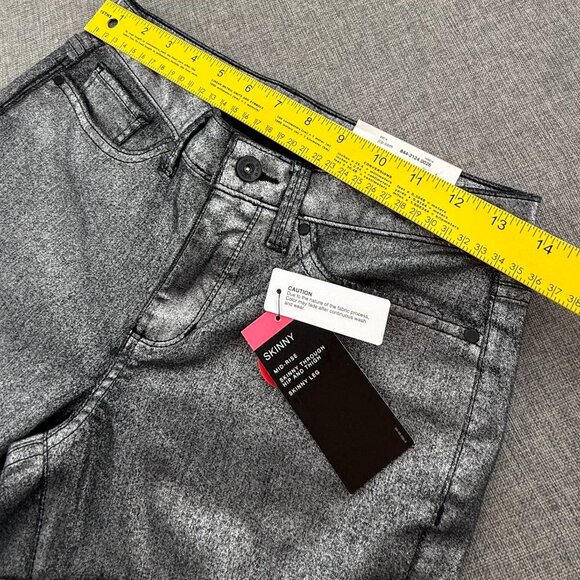 NEW! a.n.a A New Approach Skinny Metallic Pants Size 2 Mid Rise Cotton Blend $49 - Picture 11 of 14